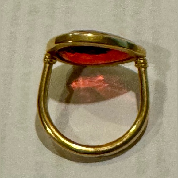 Baccarat- Marie-Helene de Taillac Pear Ring- 18k Gold Red Crystal Jewelry- SZ- 7 - Picture 2 of 16